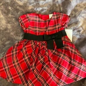 Carter's Red Plaid Baby Dress with Black Bow